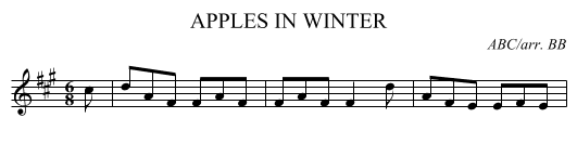 APPLES IN WINTER - staff notation