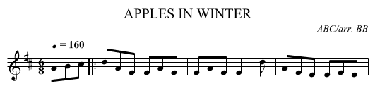 APPLES IN WINTER - staff notation