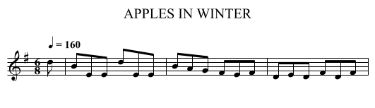APPLES IN WINTER - staff notation