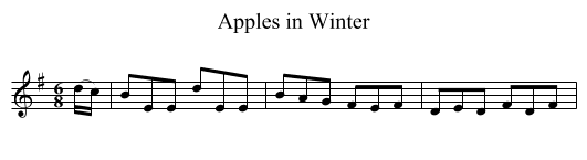 Apples in Winter - staff notation