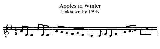 Apples in Winter - staff notation