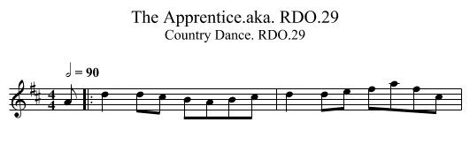 Apprentice.aka. RDO.29, The - staff notation