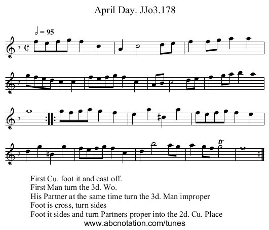 April Day. JJo3.178 - staff notation