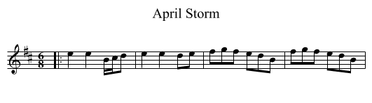 April Storm - staff notation