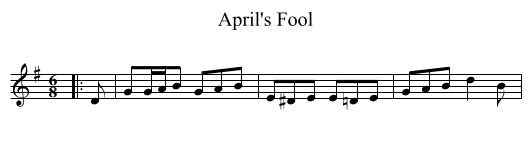 April's Fool - staff notation