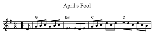 April's Fool - staff notation