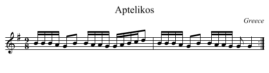 Aptelikos - staff notation