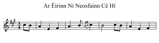 Ar Éirinn Ní Neosfainn Cé Hí - staff notation