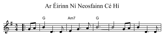 Ar Éirinn Ní Neosfainn Cé Hí - staff notation