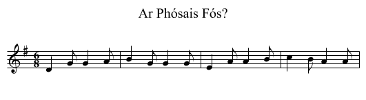 Ar Phósais Fós? - staff notation