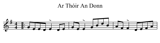 Ar Thóir An Donn - staff notation