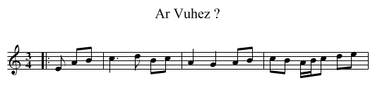 Ar Vuhez ? - staff notation