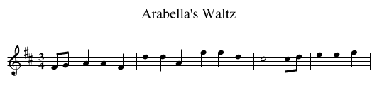Arabella's Waltz - staff notation
