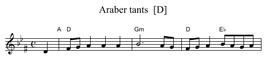 Araber tants  [D] - staff notation