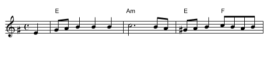 Araber tants  [E] - staff notation