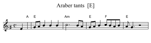 Araber tants  [E] - staff notation