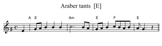 Araber tants  [E] - staff notation