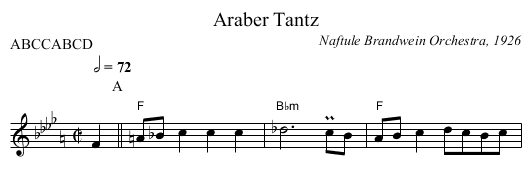 Araber Tantz - staff notation