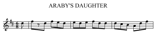 ARABY'S DAUGHTER - staff notation