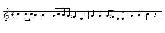 Arah My Dear Ev'leen - staff notation
