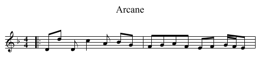 Arcane - staff notation