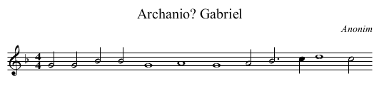 Archanio? Gabriel - staff notation