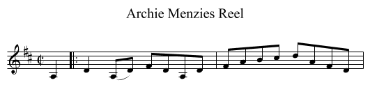 Archie Menzies Reel - staff notation