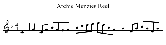 Archie Menzies Reel - staff notation