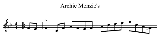 Archie Menzie's - staff notation