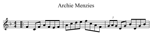 Archie Menzies - staff notation