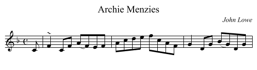 Archie Menzies - staff notation