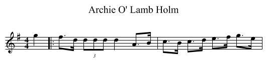 Archie O' Lamb Holm - staff notation