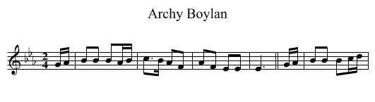 Archy Boylan - staff notation
