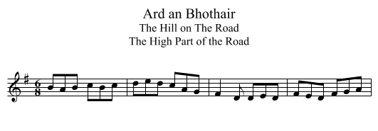 Ard an Bhothair - staff notation