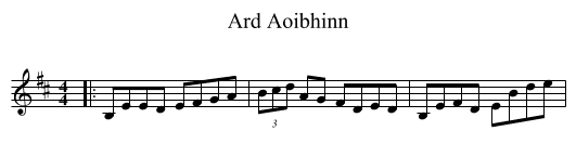Ard Aoibhinn - staff notation
