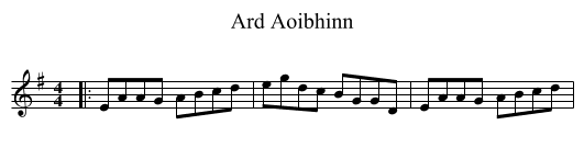 Ard Aoibhinn - staff notation