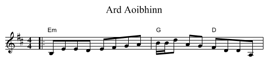 Ard Aoibhinn - staff notation