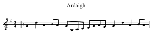 Ardaigh - staff notation