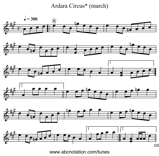 Ardara Circus* (march) - staff notation