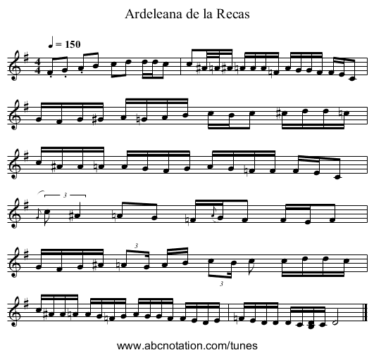 Ardeleana de la Recas - staff notation