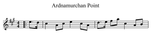 Ardnamurchan Point - staff notation
