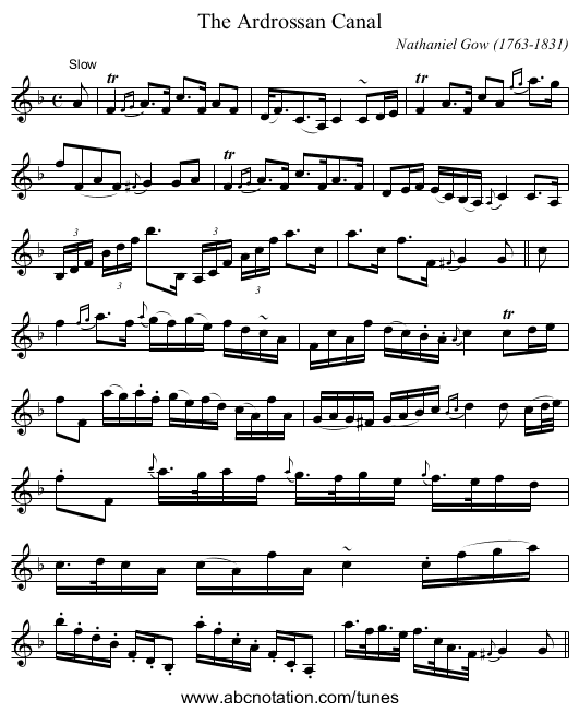 Ardrossan Canal, The - staff notation