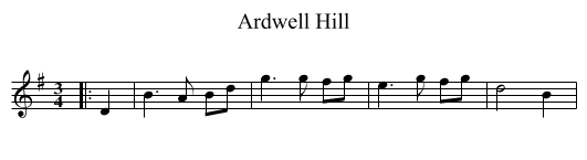 Ardwell Hill - staff notation