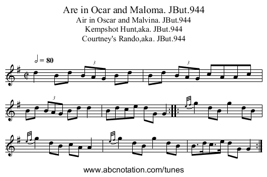 Are in Ocar and Maloma. JBut.944 - staff notation