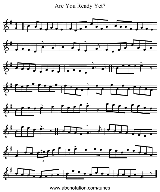 Are You Ready Yet? - staff notation