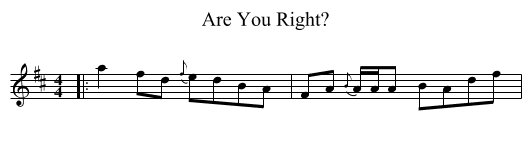 Are You Right? - staff notation