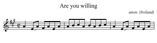 Are you willing - staff notation