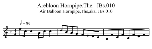 Arebloon Hornpipe,The.  JBs.010 - staff notation