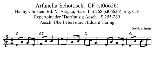 Arfanella-Schottisch.  CF (st06626) - staff notation