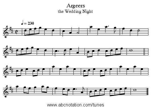 Argeers - staff notation
